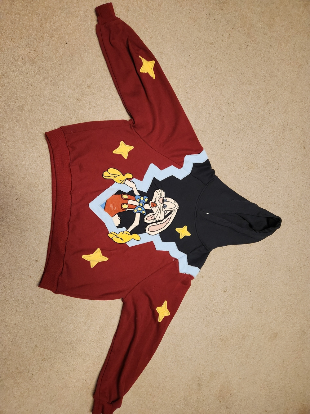 Adult "Who Framed Roger Rabbit" Sweatshirt- Burgundy/Black